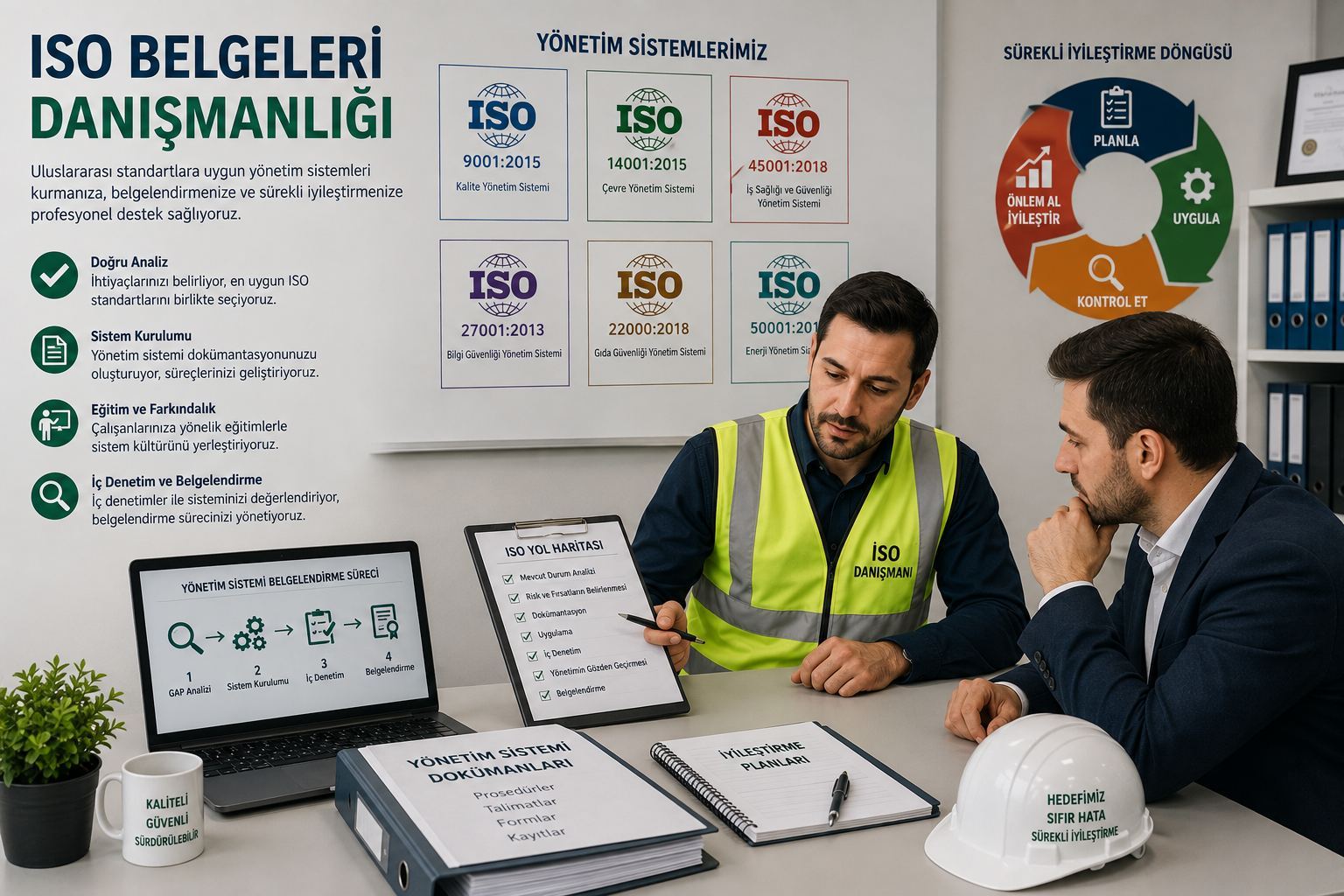OSGB seçimi için danışmanlık toplantısı yapan iki kişi